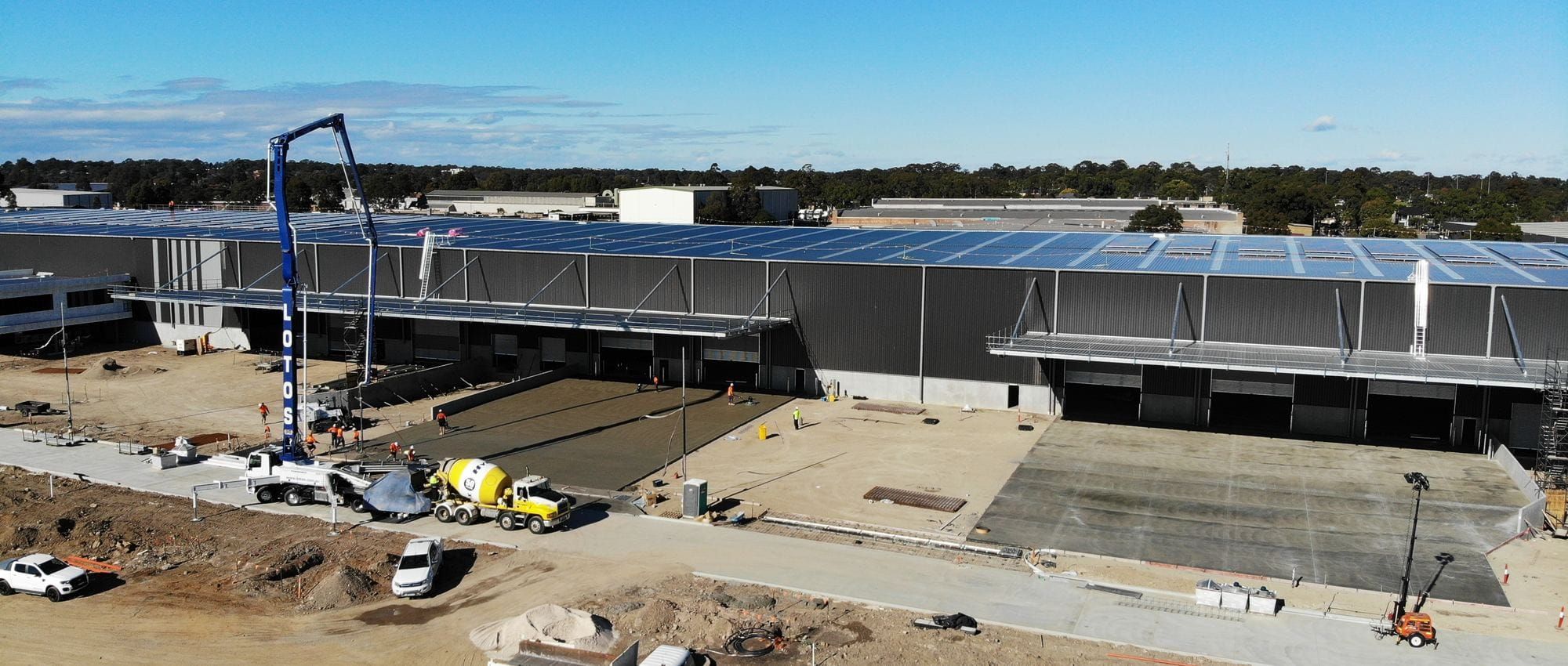 Aerial view of a completed Lotos logistics facility and its external hardstand