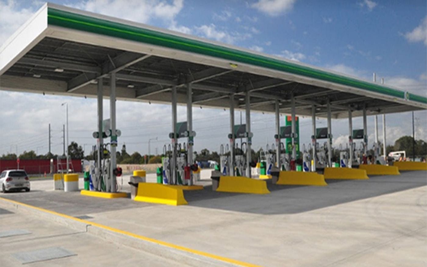 The completed heavy-vehicle concrete forecourt at the BP truck stop