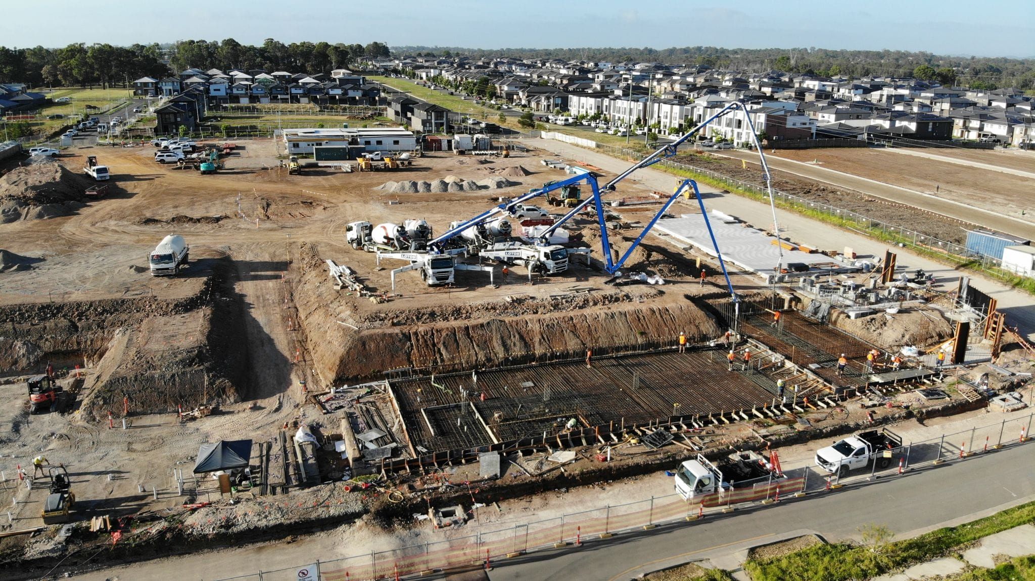 Concrete works at the Austral Plaza Woolworths multi-level shopping centre
