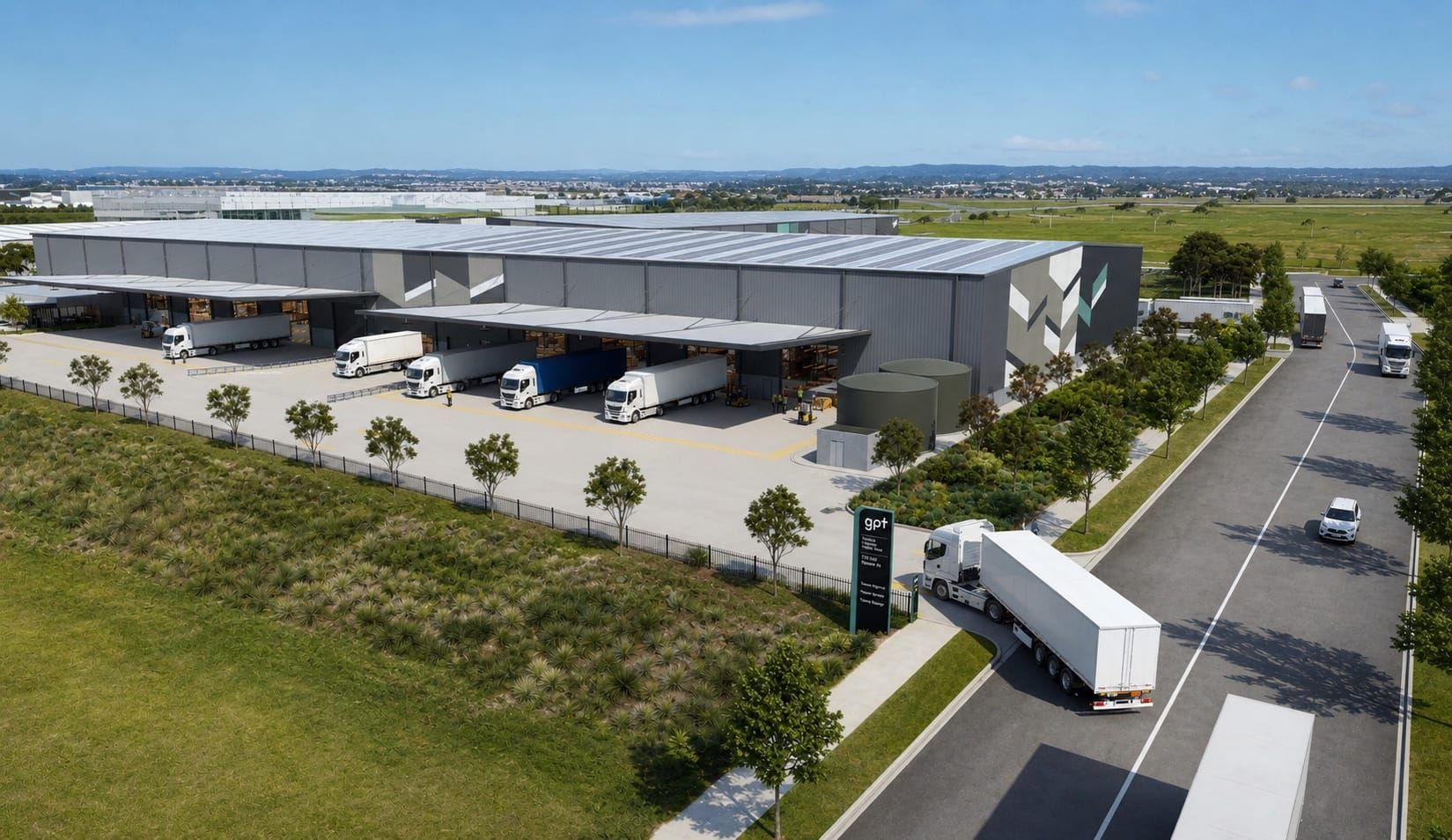 GPT Group logistics warehouse and hardstand at the Kemps Creek precinct