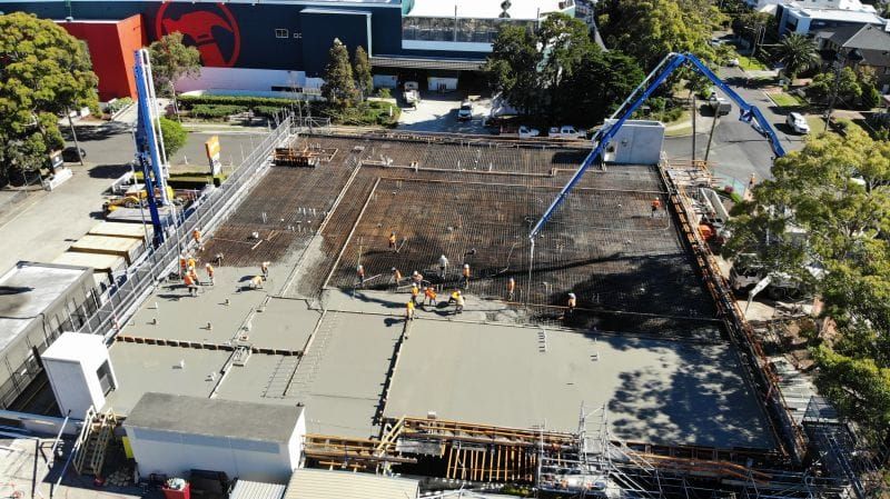 Level 1 suspended childcare slab pour at HomeCo Caringbah